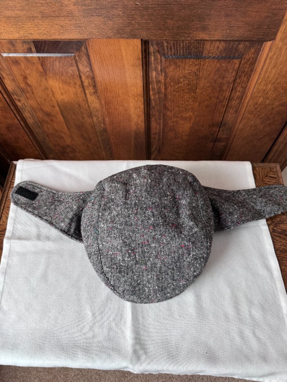 NWOT Black Tweed Jeff Cap w/Pull Down Flaps & Hidden Brim Snap Large - Picture 3 of 9
